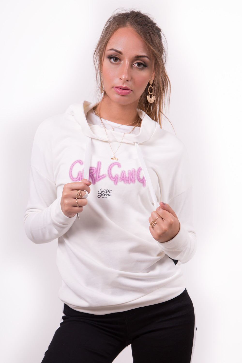 Sixth June - Sweat girl gang ruban blanc