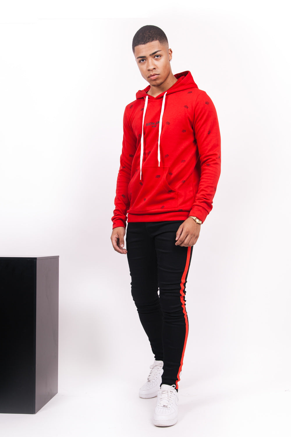 Sixth June - Sweat capuche logomania rouge