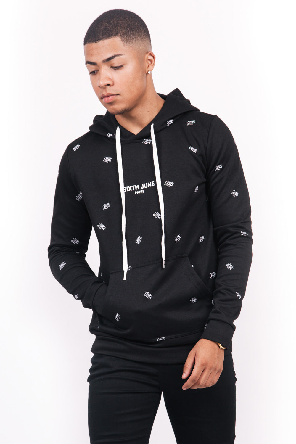 Sixth June - Sweat capuche logomania noir