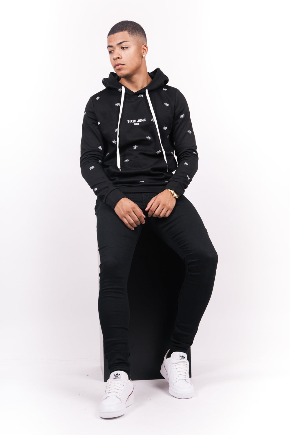 Sixth June - Sweat capuche logomania noir