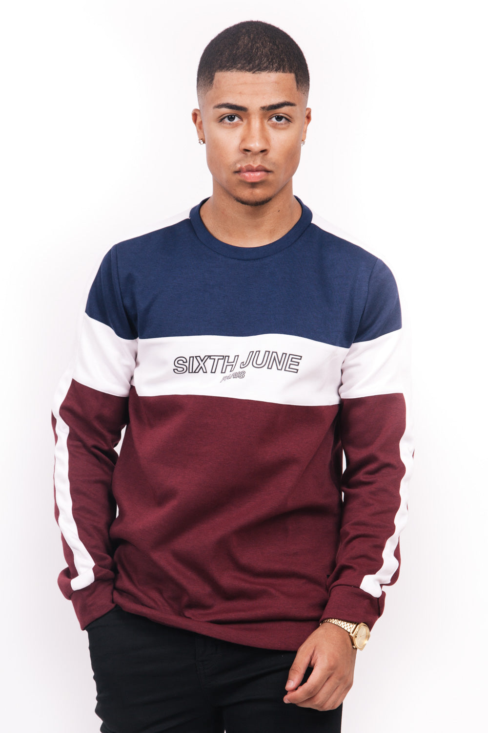 Sixth June - Sweat tricolore logo rouge bleu blanc