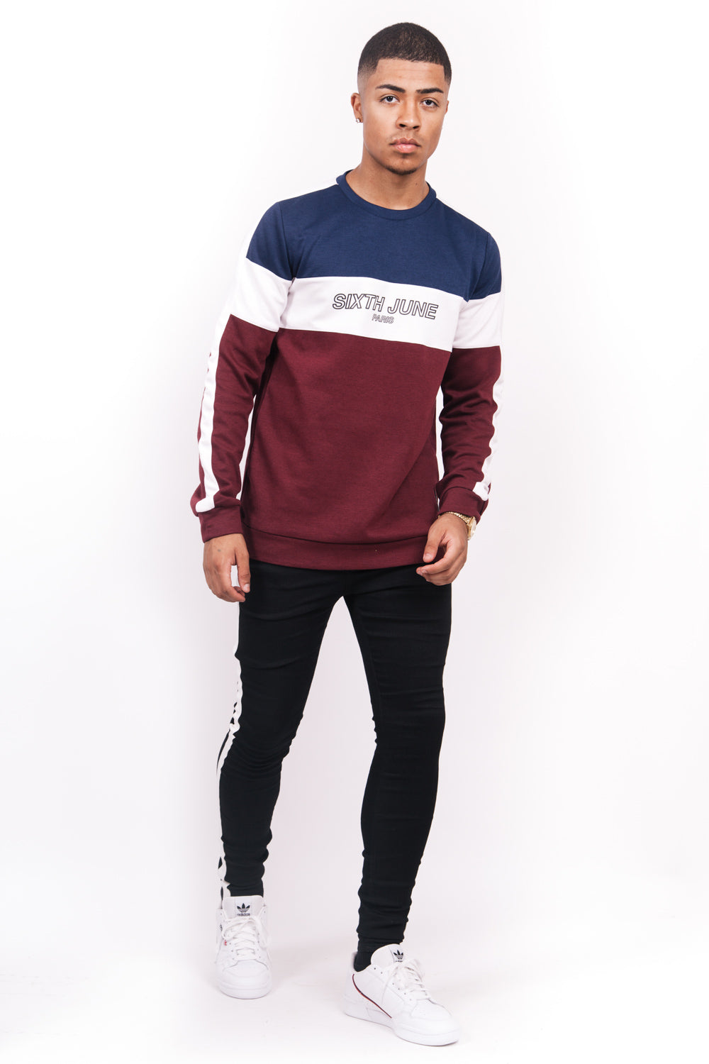 Sixth June - Sweat tricolore logo rouge bleu blanc