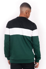 Sixth June - Sweat tricolore logo vert noir blanc