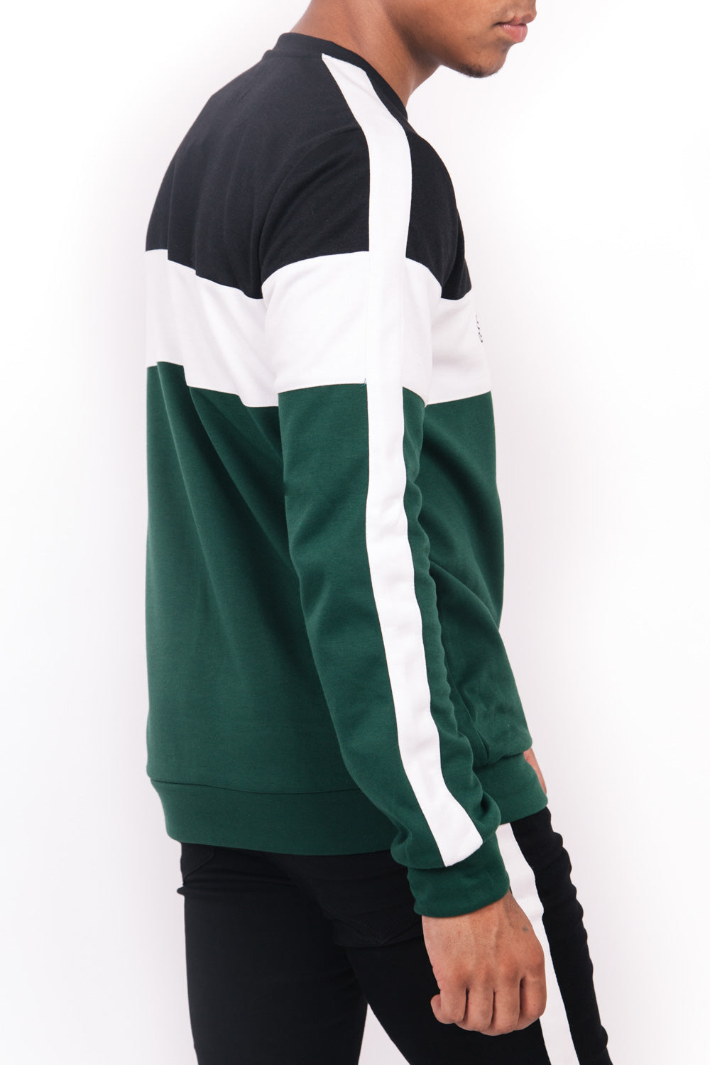 Sixth June - Sweat tricolore logo vert noir blanc