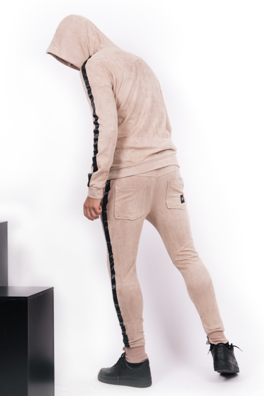 Sixth June - Jogging suédine bandes beige