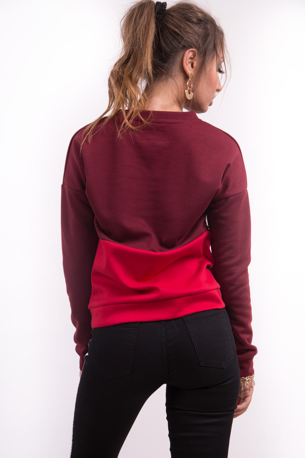 Sixth June - Sweat bicolore bande V rouge