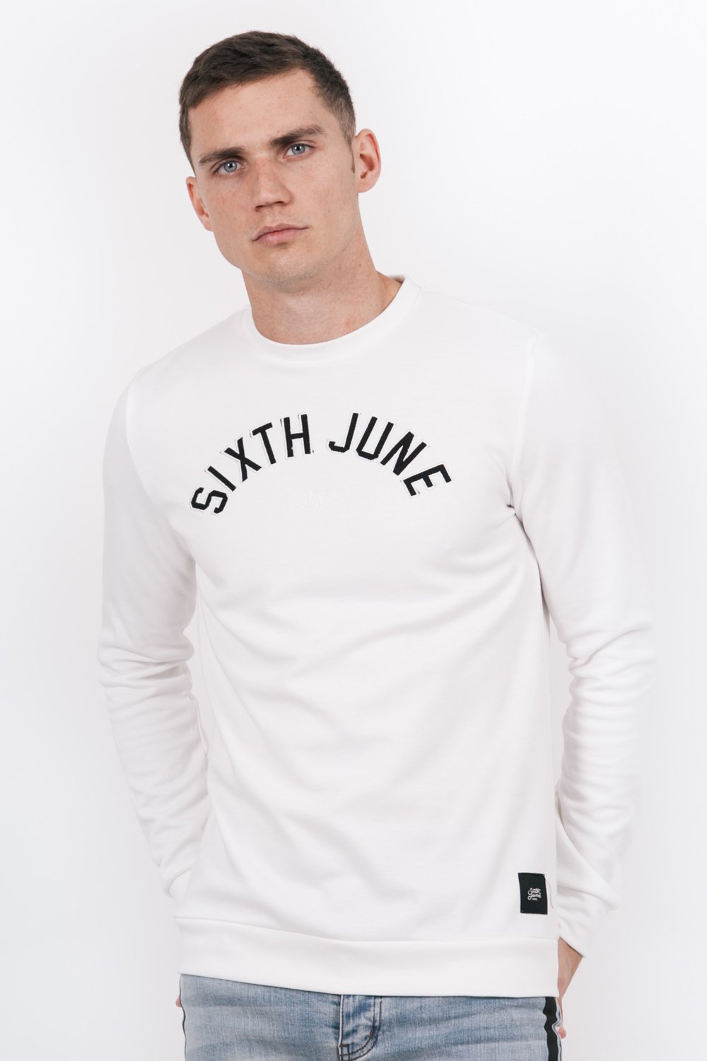 Weißes Sweatshirt mit Universitätslogo