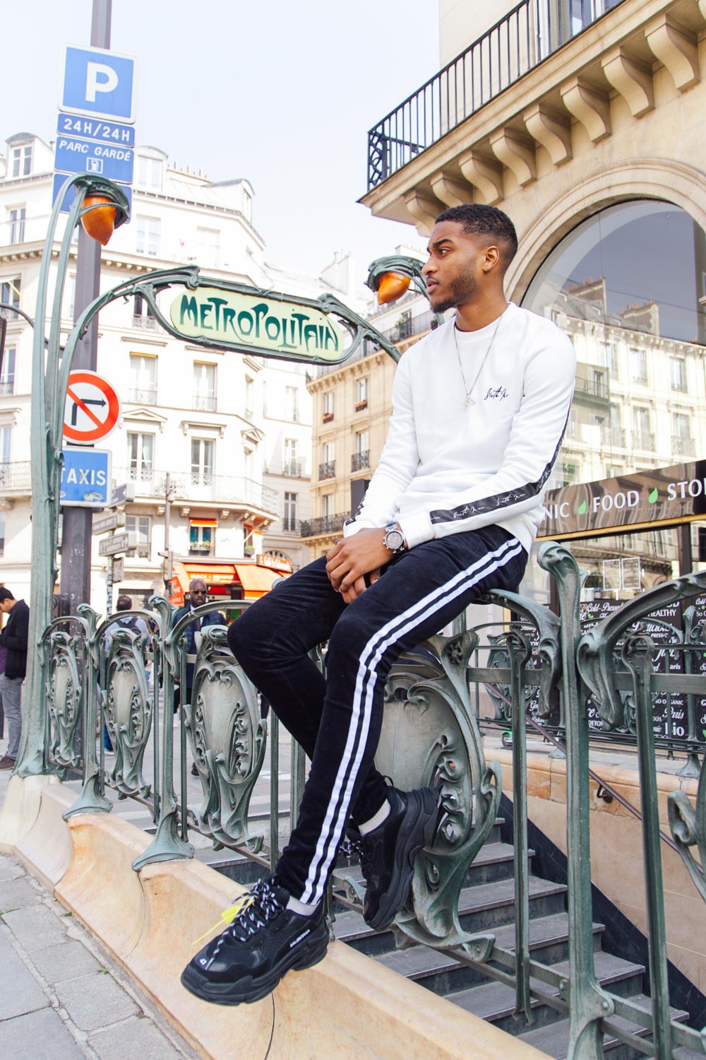 Sixth June - Sweatshirt bande dos blanc