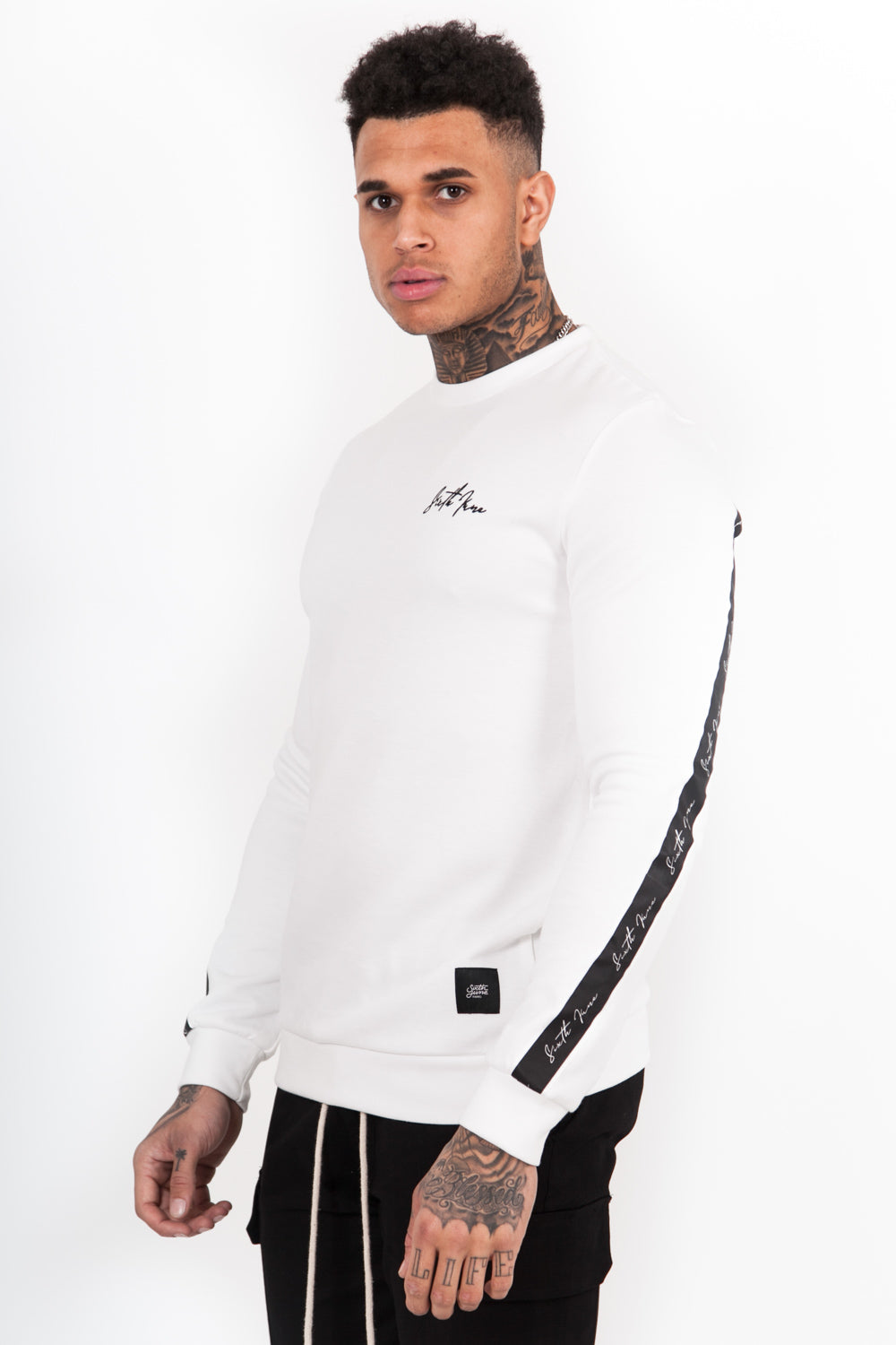 Sixth June - Sweatshirt bande dos blanc