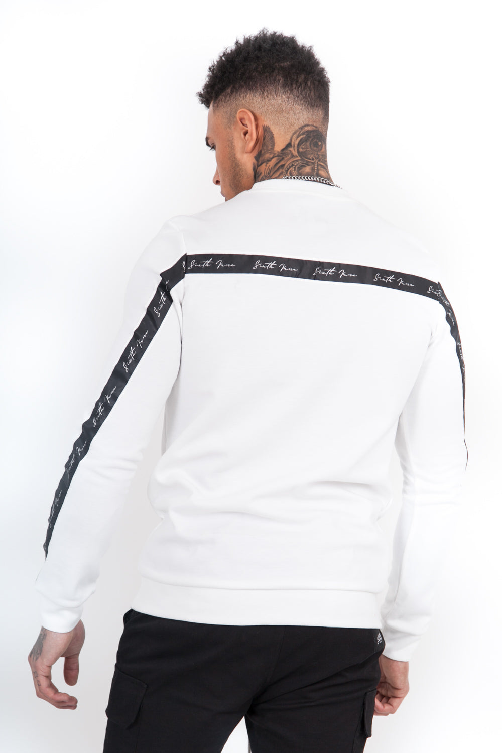 Sixth June - Sweatshirt bande dos blanc