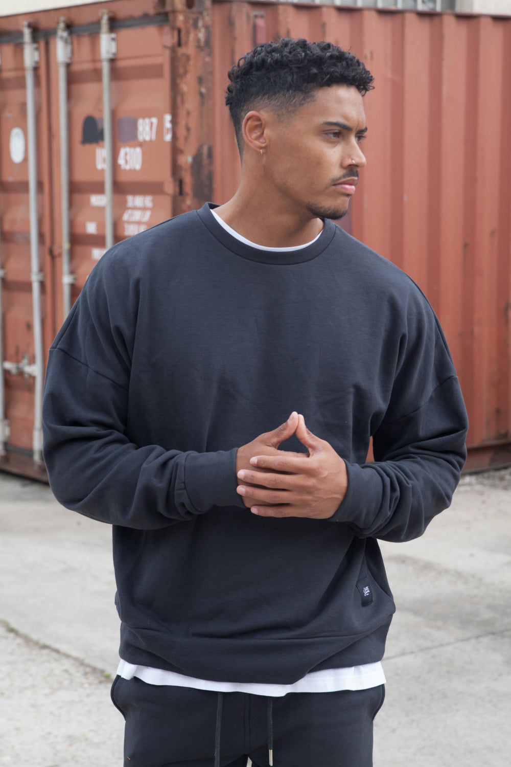 Sixth June - Sweat-shirt épaules tombantes Sixth June gris foncé