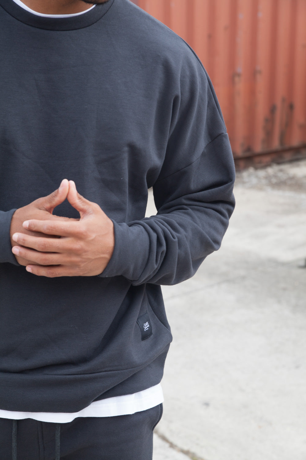 Sixth June - Sweat-shirt épaules tombantes Sixth June gris foncé