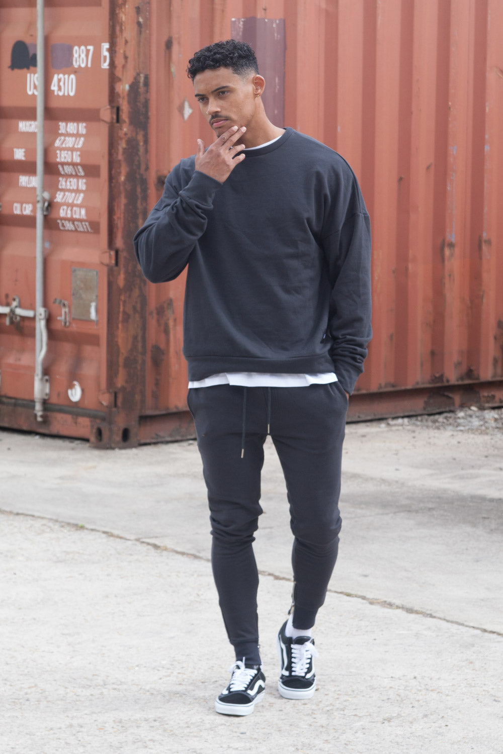 Sixth June - Sweat-shirt épaules tombantes Sixth June gris foncé