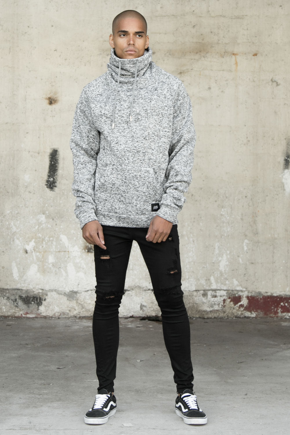 Sixth June - Sweat col montant chiné gris