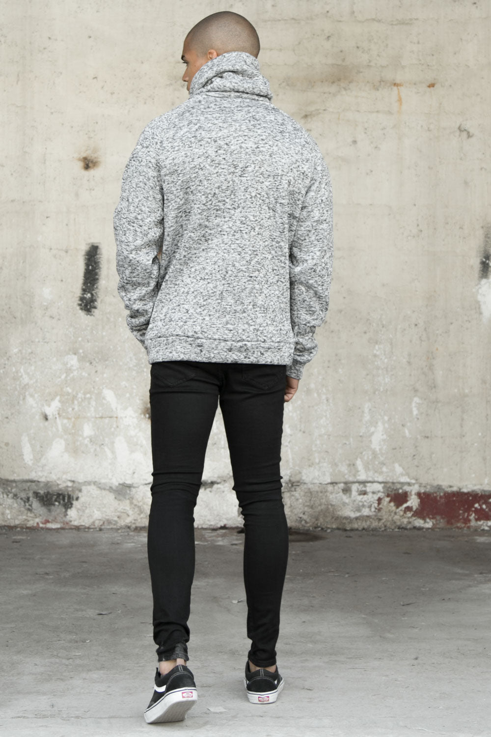 Sixth June - Sweat col montant chiné gris