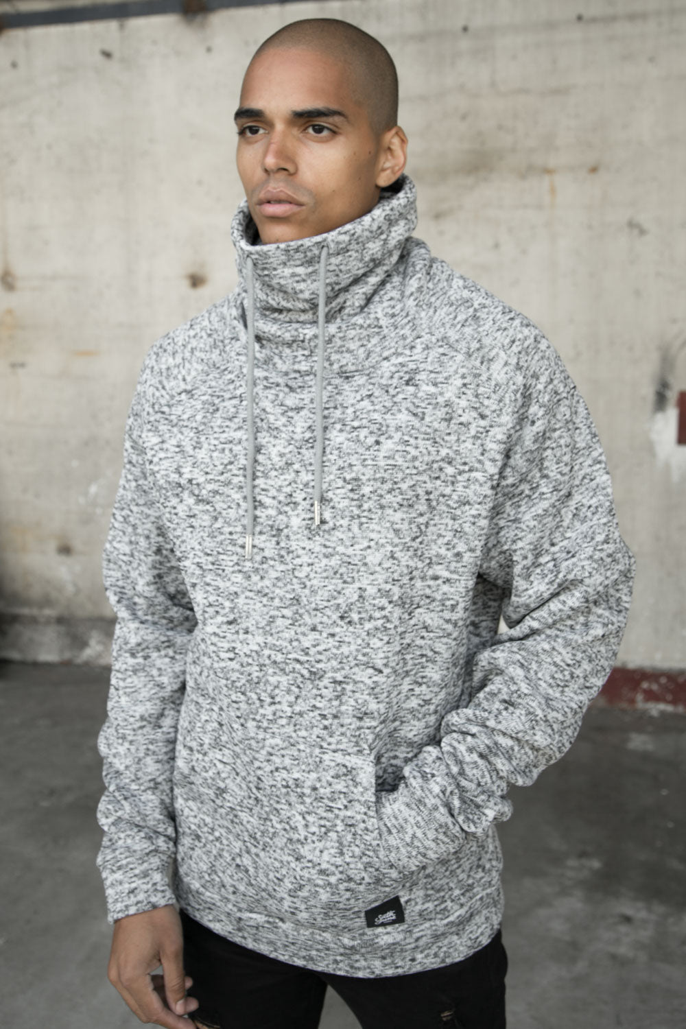 Sixth June - Sweat col montant chiné gris