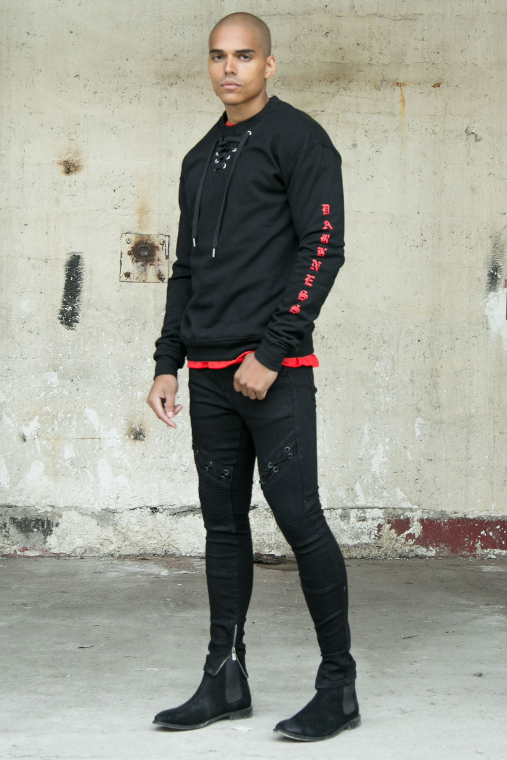 Sixth June - Sweat lacets typo gothique Sixth June noir