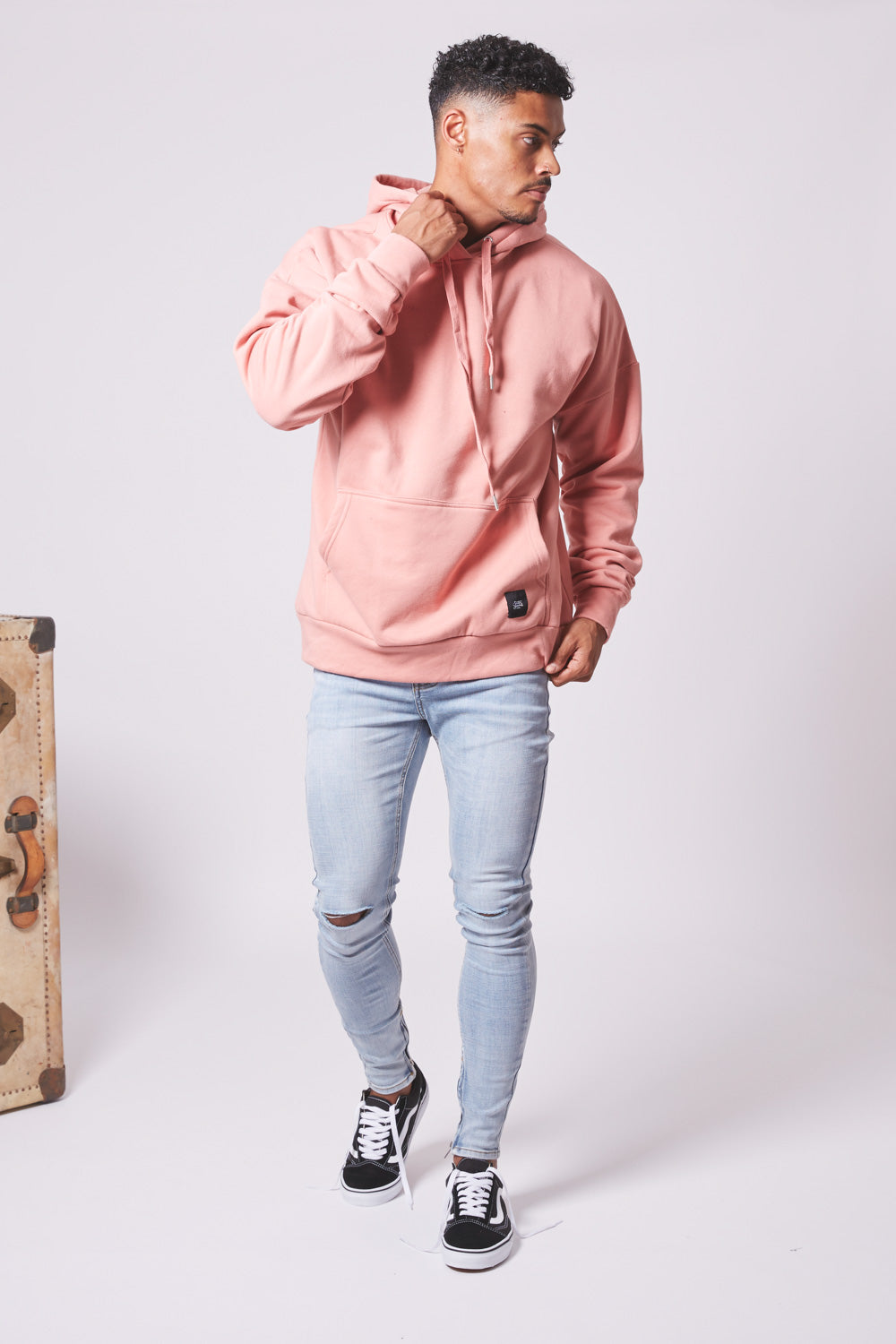 Sixth June - Sweat capuche épaules tombantes rose foncé