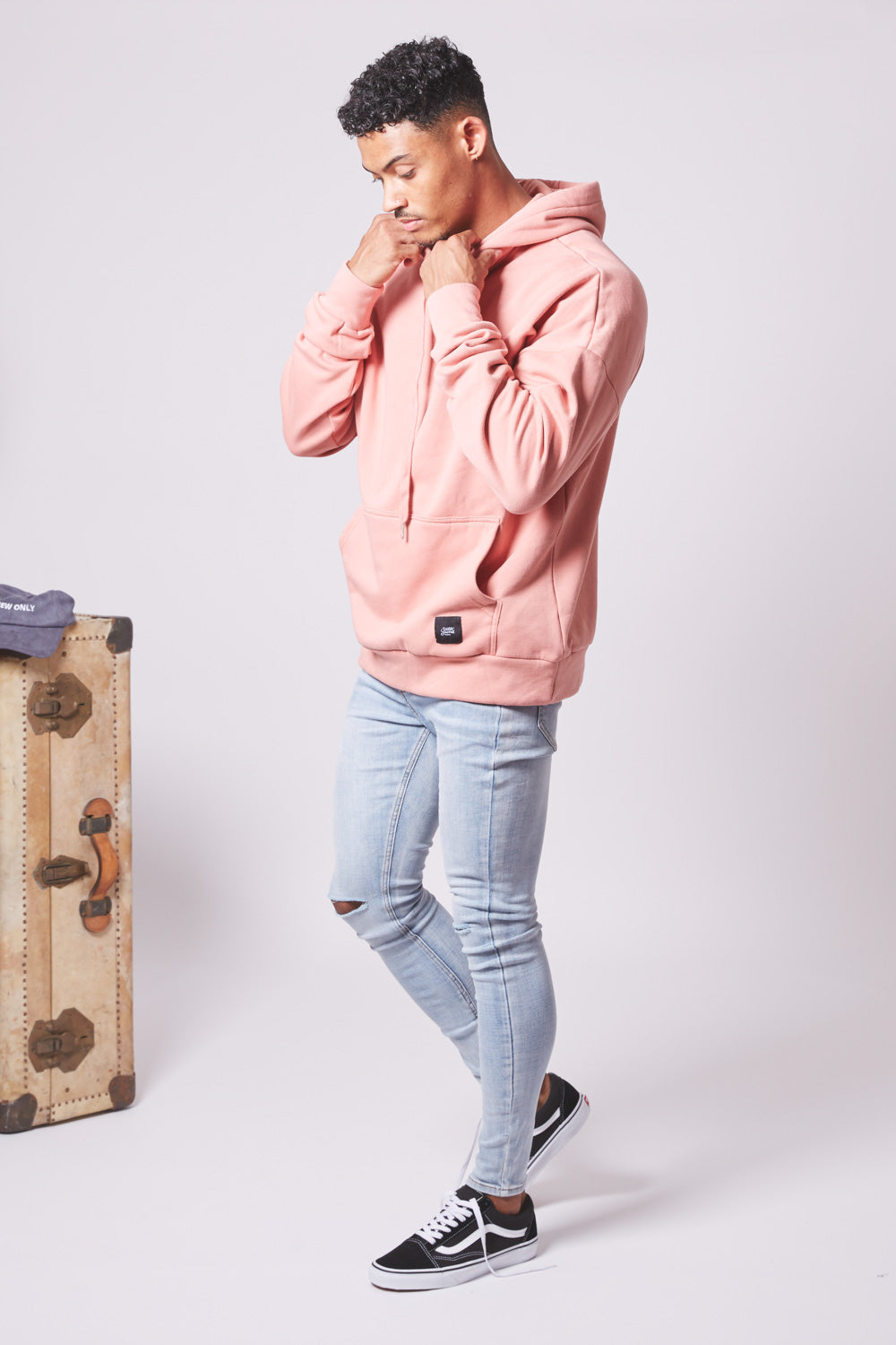 Sixth June - Sweat capuche épaules tombantes rose foncé