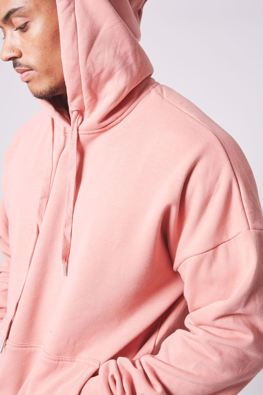 Sixth June - Sweat capuche épaules tombantes rose foncé