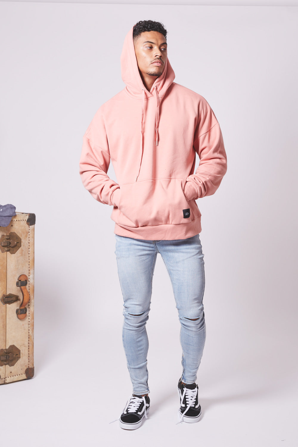 Sixth June - Sweat capuche épaules tombantes rose foncé