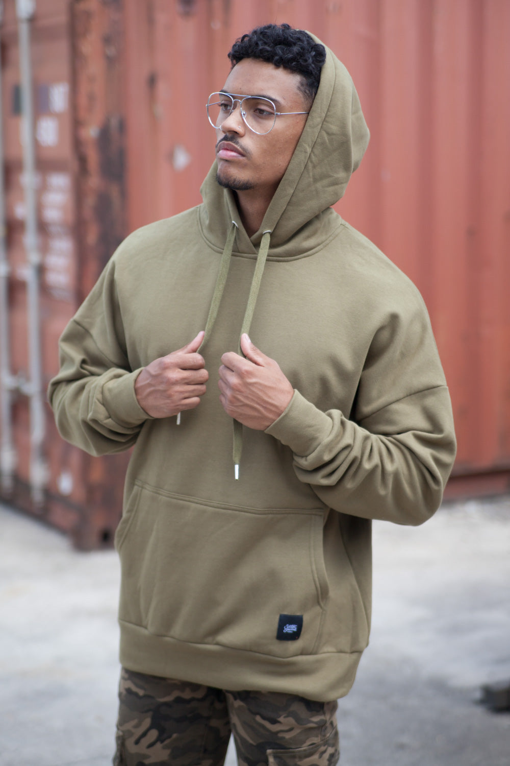 Sixth June - Sweat capuche épaules tombantes vert