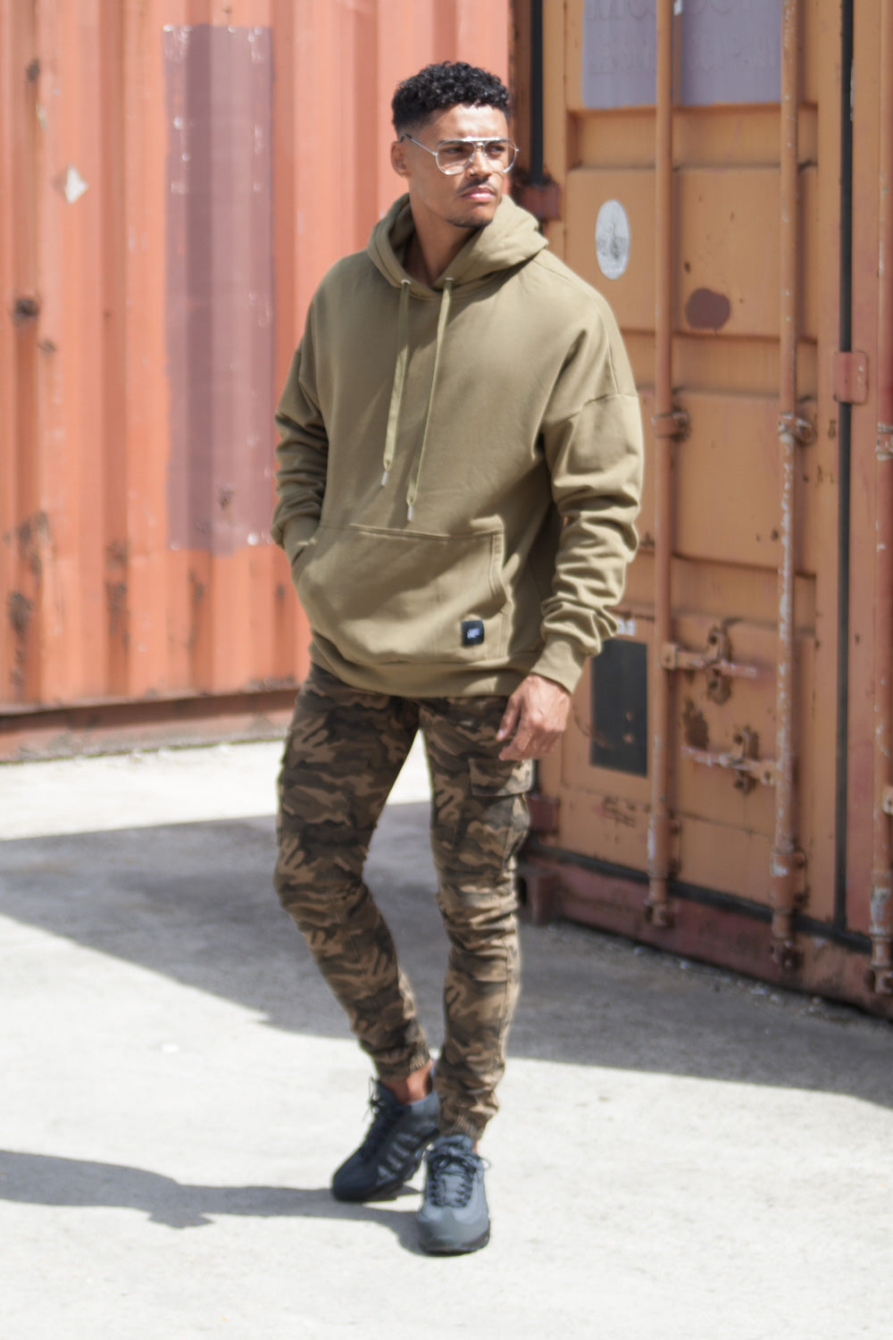 Sixth June - Sweat capuche épaules tombantes vert