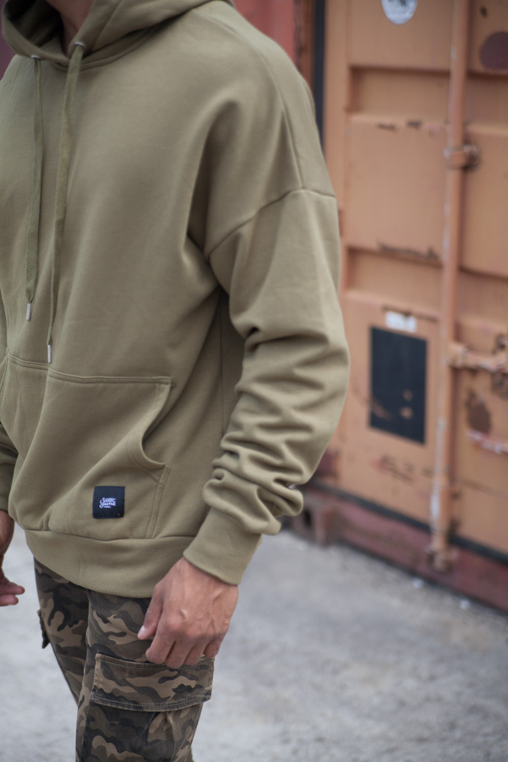 Sixth June - Sweat capuche épaules tombantes vert