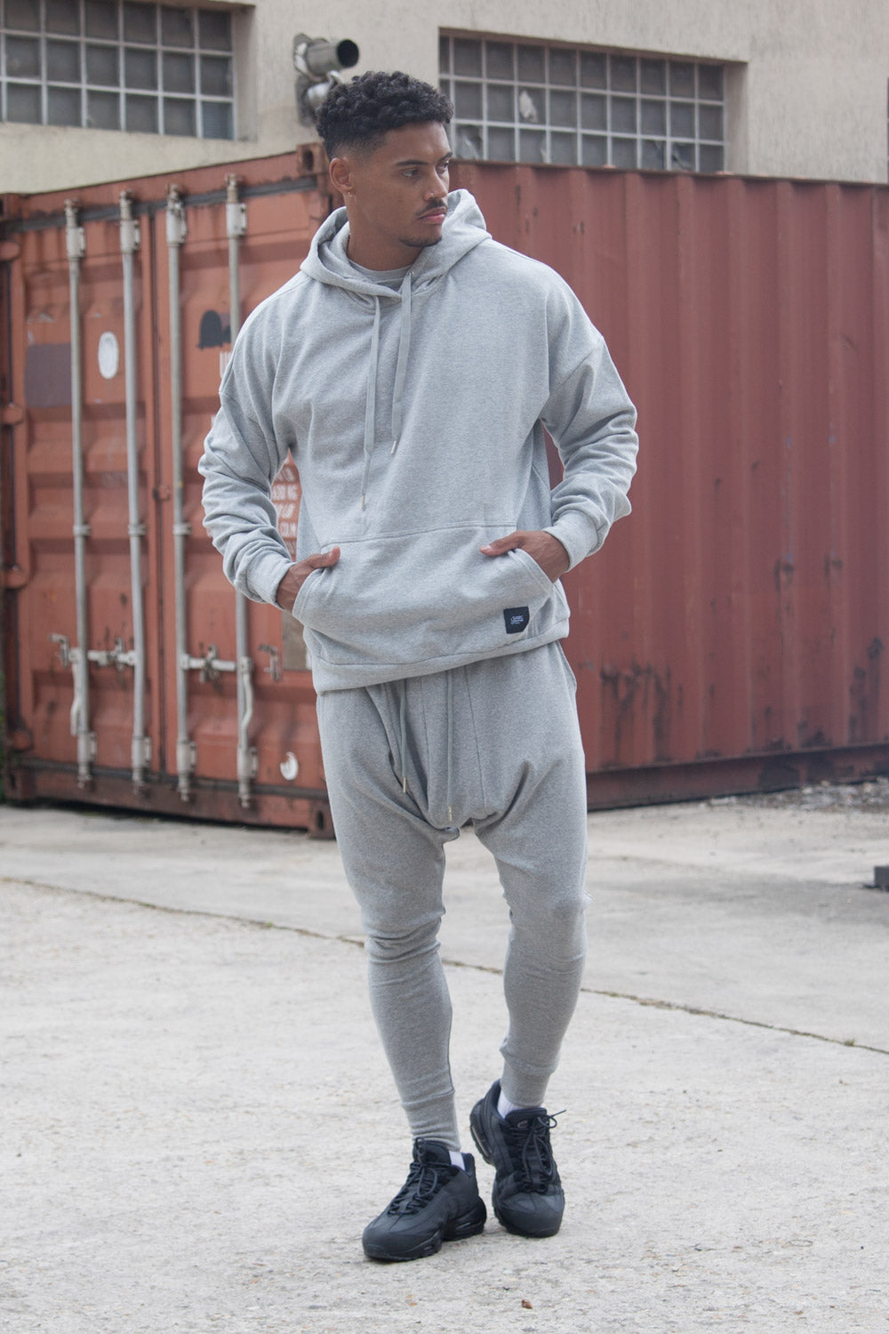 Sixth June - Sweat capuche épaules tombantes gris clair