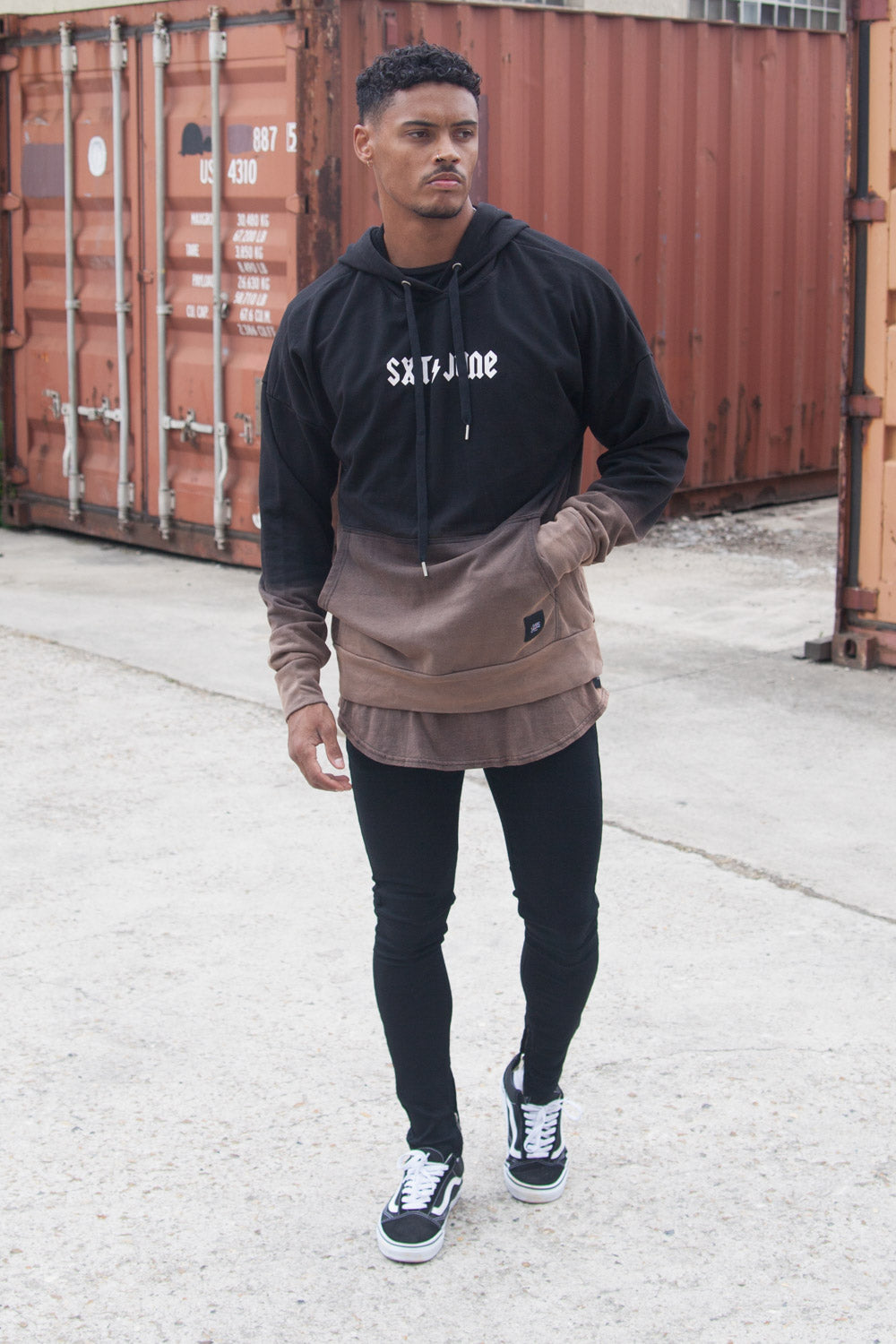 Sixth June - Sweat capuche tie and dye Sixth June noir coloré