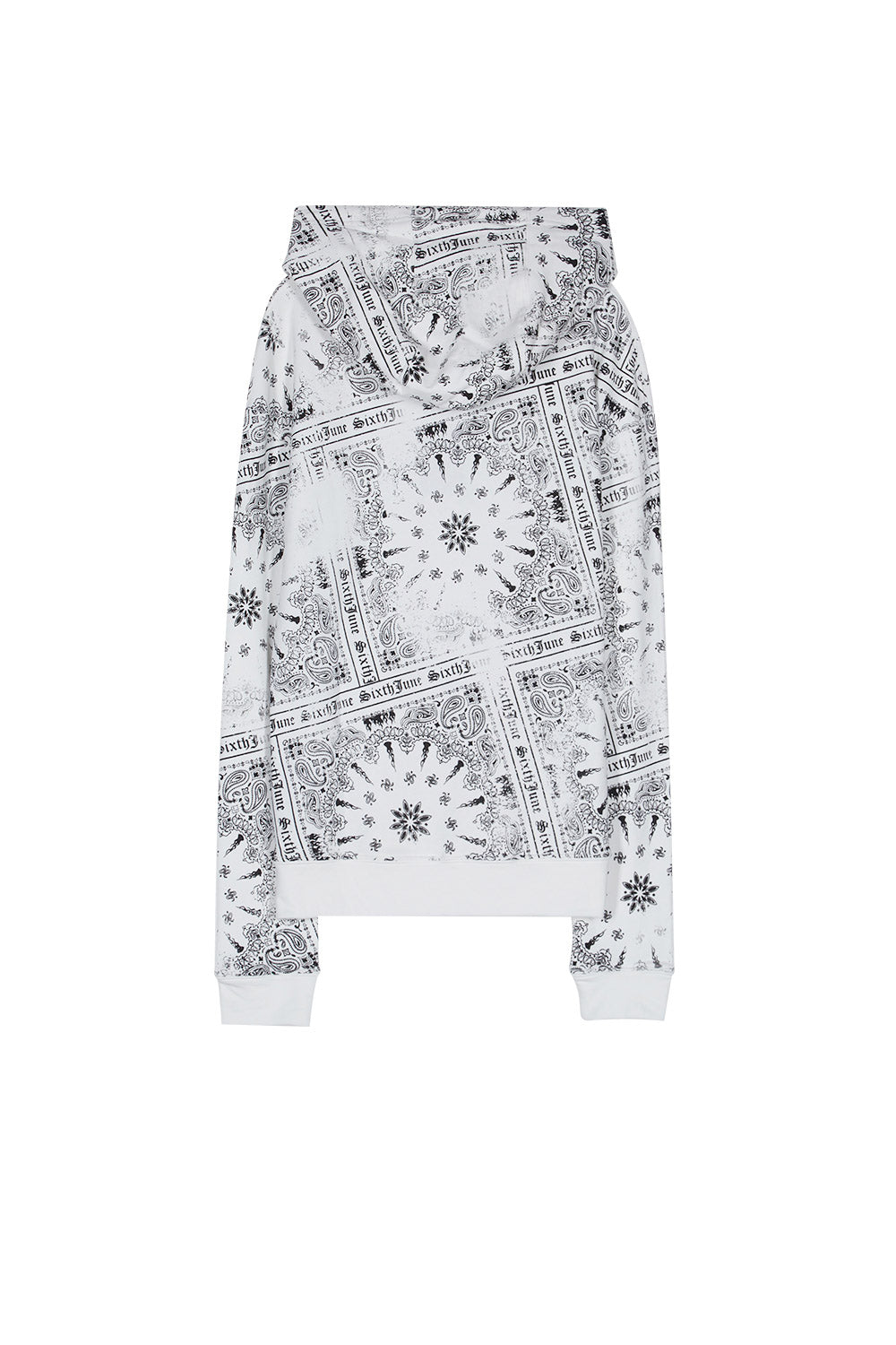 Sixth June - Sweat capuche all over bandana blanc