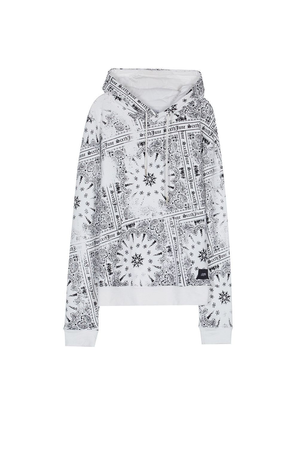 Sixth June - Sweat capuche all over bandana blanc