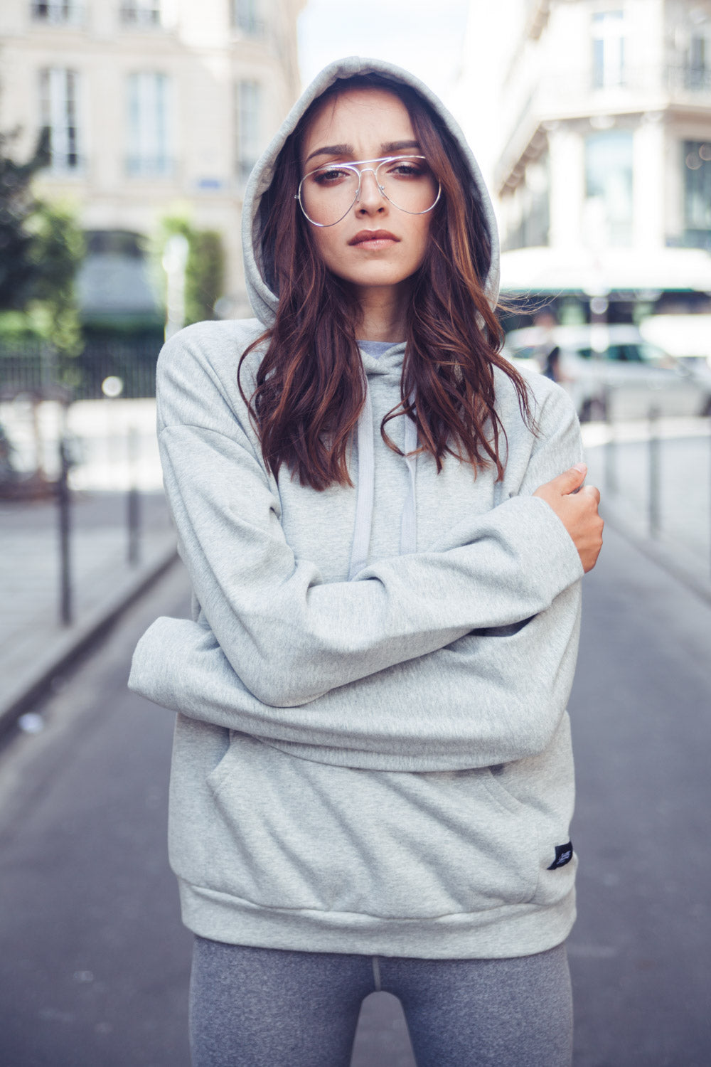 Sixth June - Sweat capuche large gris clair