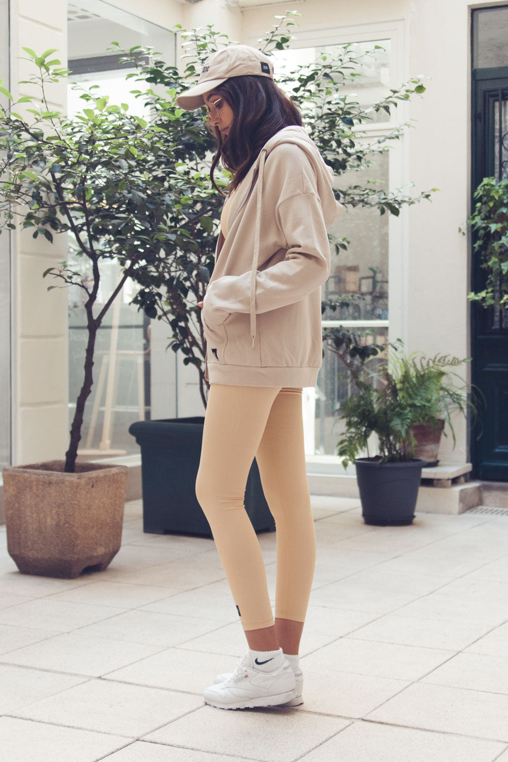 Sixth June - Sweat capuche large zippé beige