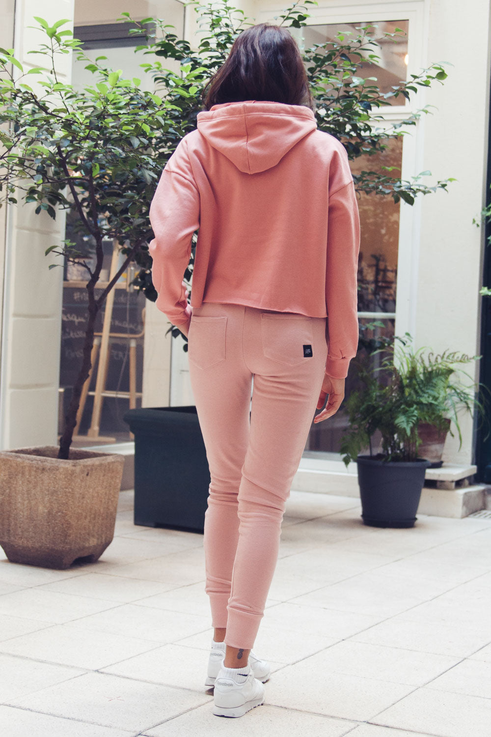 Sixth June - Sweat capuche court large rose