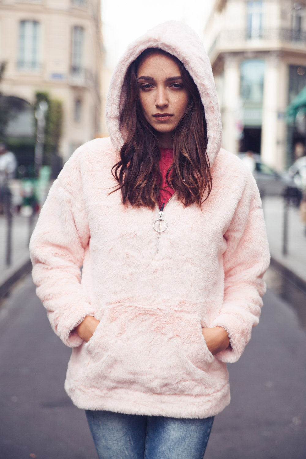 Sixth June - Sweat polaire oversize rose