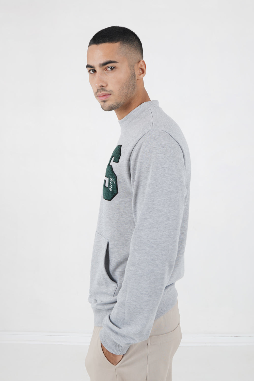 Sixth June - Sweat logo patch université Gris