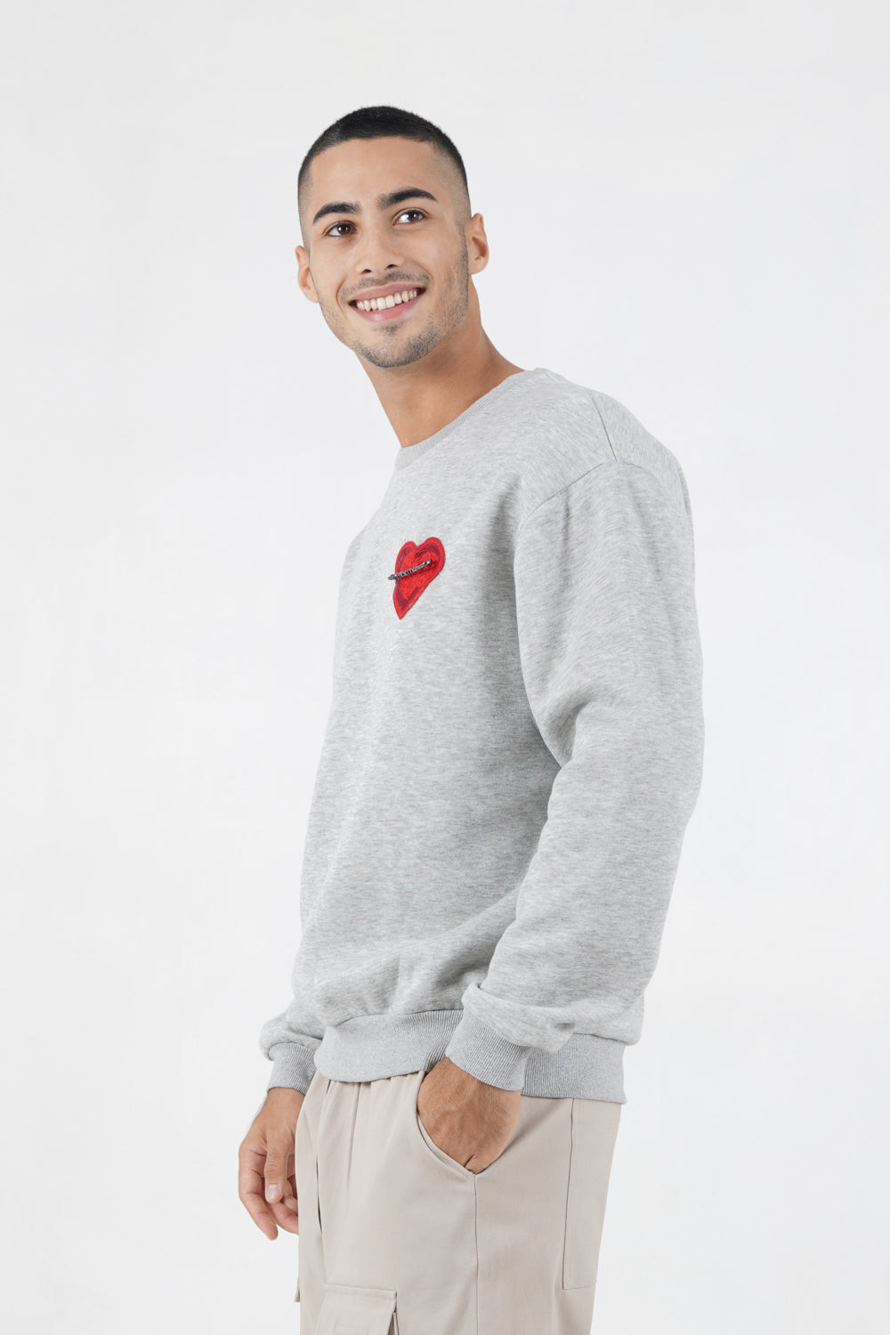 Sixth June - Sweat coeur brodé Gris