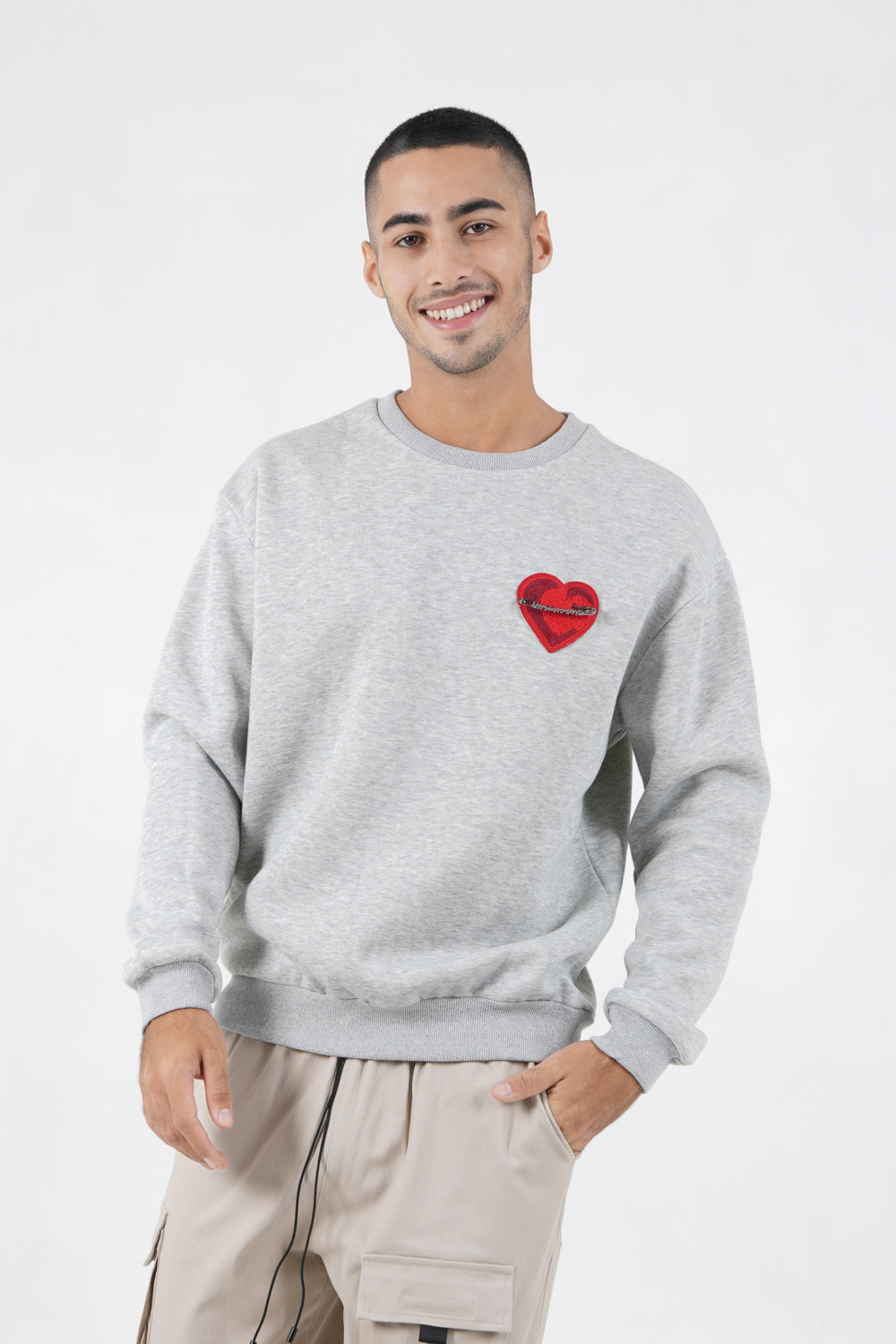 Sixth June - Sweat coeur brodé Gris