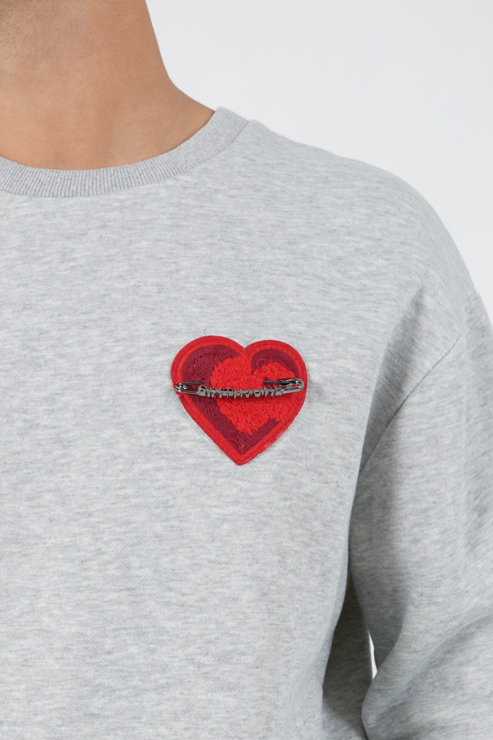 Sixth June - Sweat coeur brodé Gris