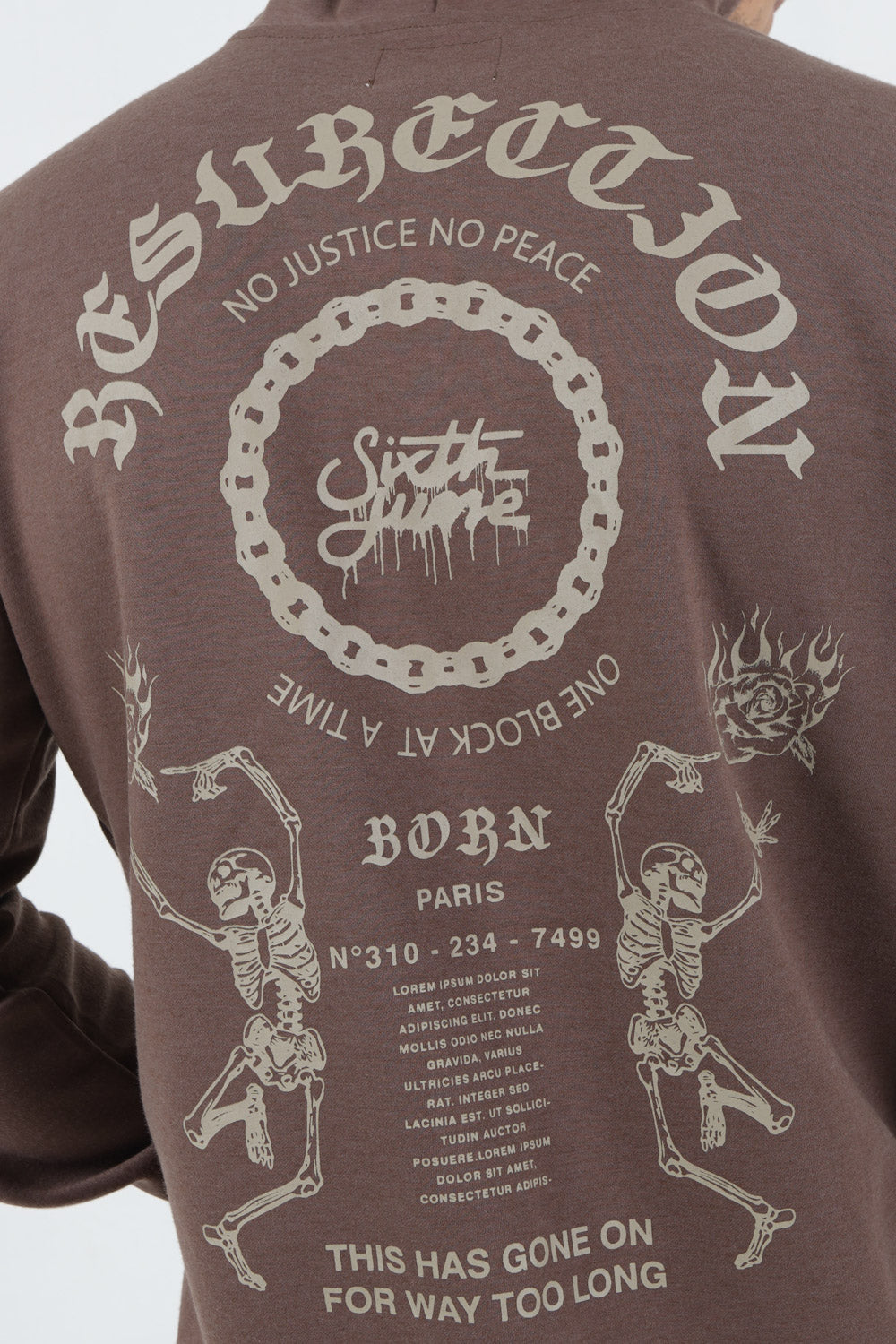 Sixth June - Sweat capuche résurrection Marron