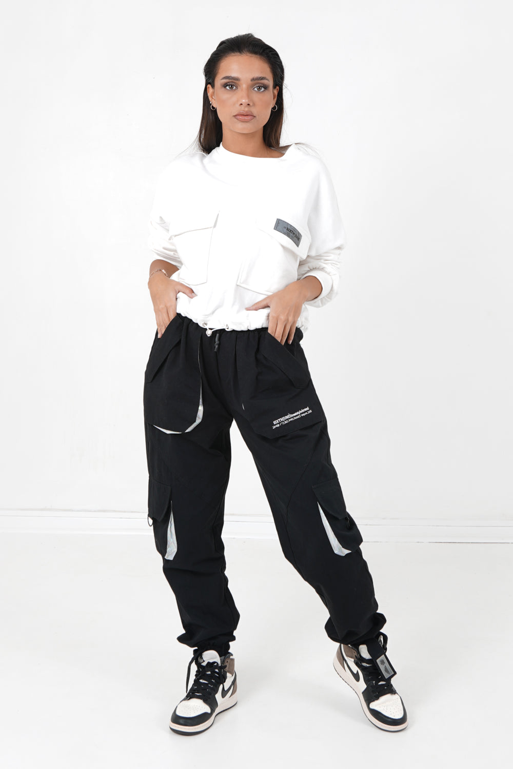 Sixth June - Pull réfléchissant empiècement logo blanc