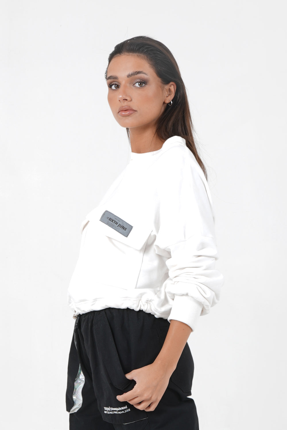 Sixth June - Pull réfléchissant empiècement logo blanc