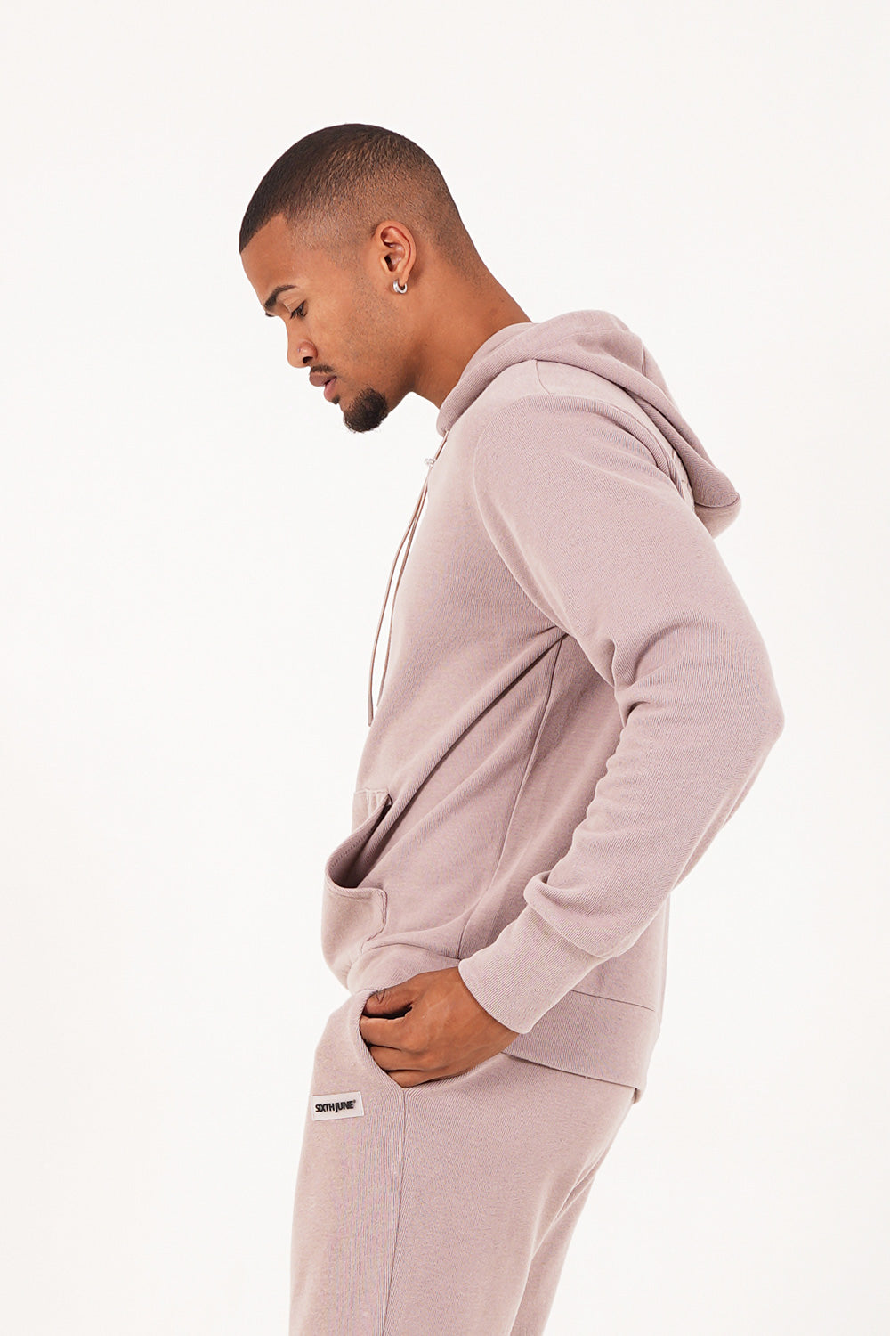 Sixth June - Sweat capuche côtelé cordon Beige