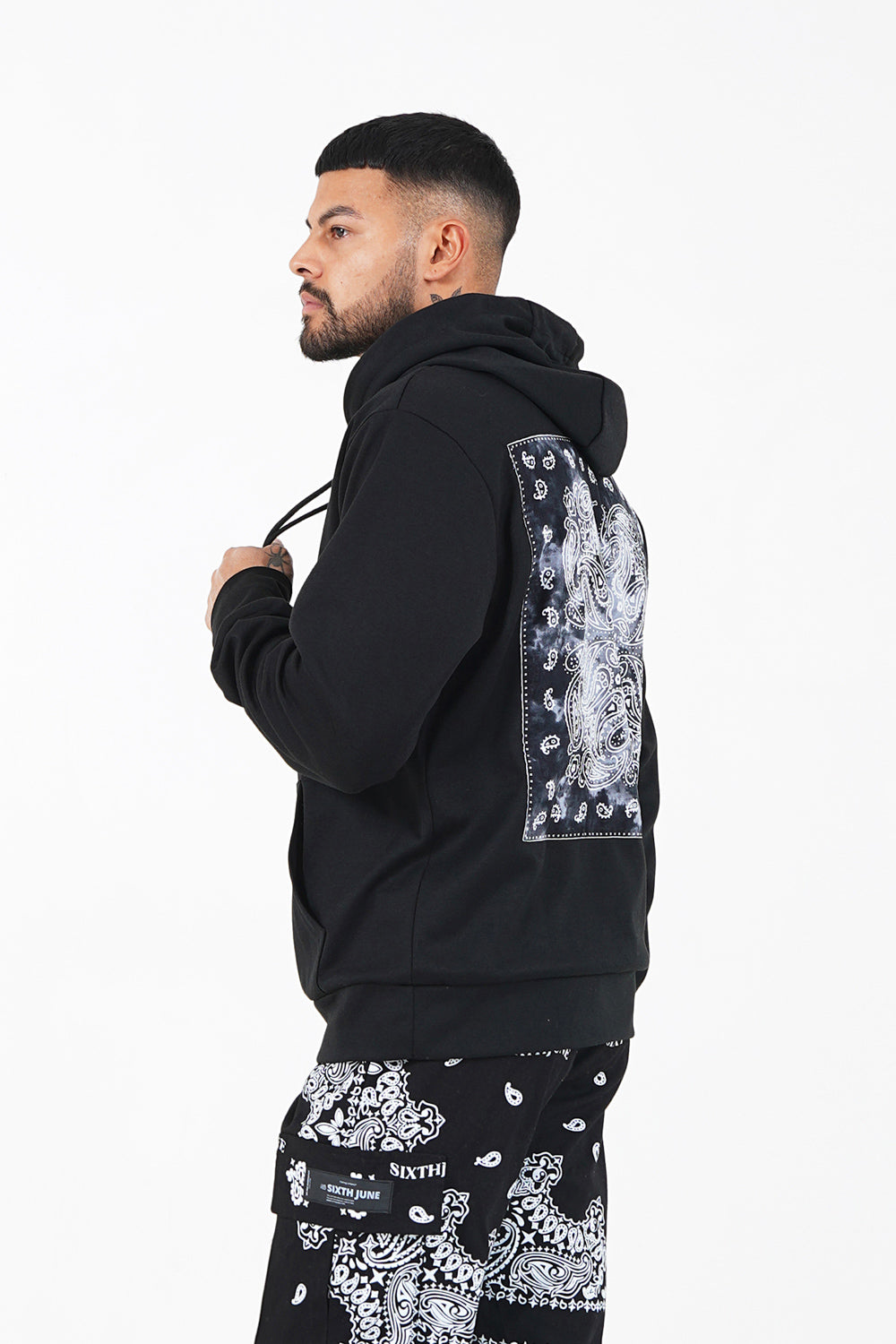 Sixth June - Sweat capuche bandana Noir