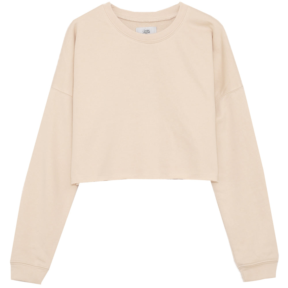 Sixth June - Sweat-shirt court imprimé logo beige