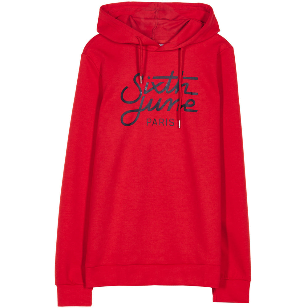 Sixth June - Sweat capuche grand logo rouge