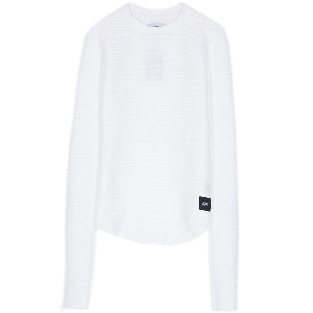 T-Shirt mit Wellenrelief Weiß