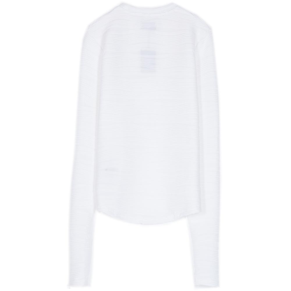 T-Shirt mit Wellenrelief Weiß