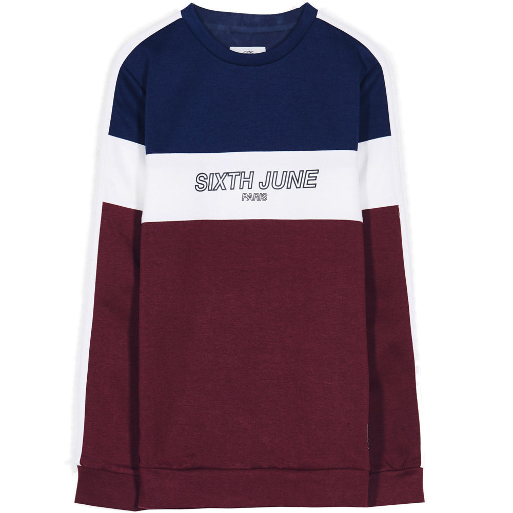 Sixth June - Sweat tricolore logo rouge bleu blanc